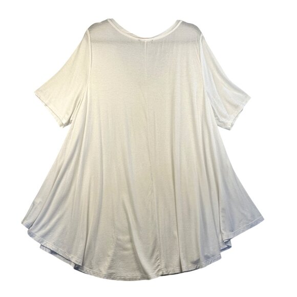 Lane Bryant White Semi Sheer Blouse Plus Size V-Neck Flowy Tunic Top 22/24 Boho - Picture 9 of 12